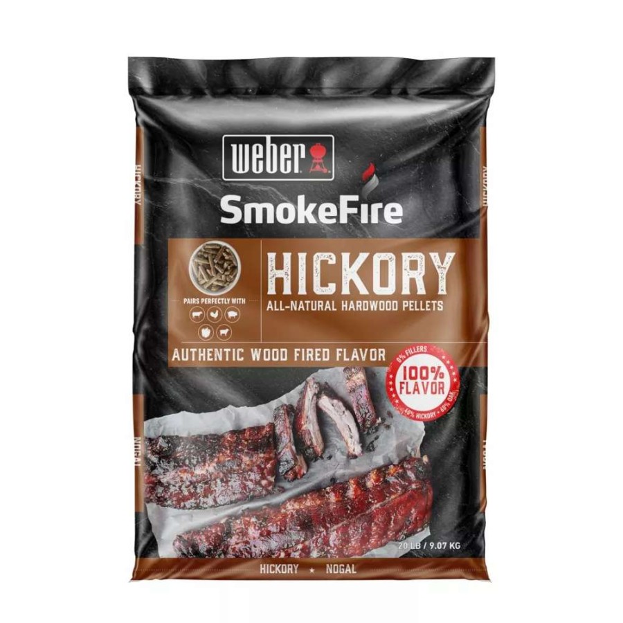 Grills & Outdoor Cooking * | Weber Smokefire Hickory 20-Lb Grill Pellets