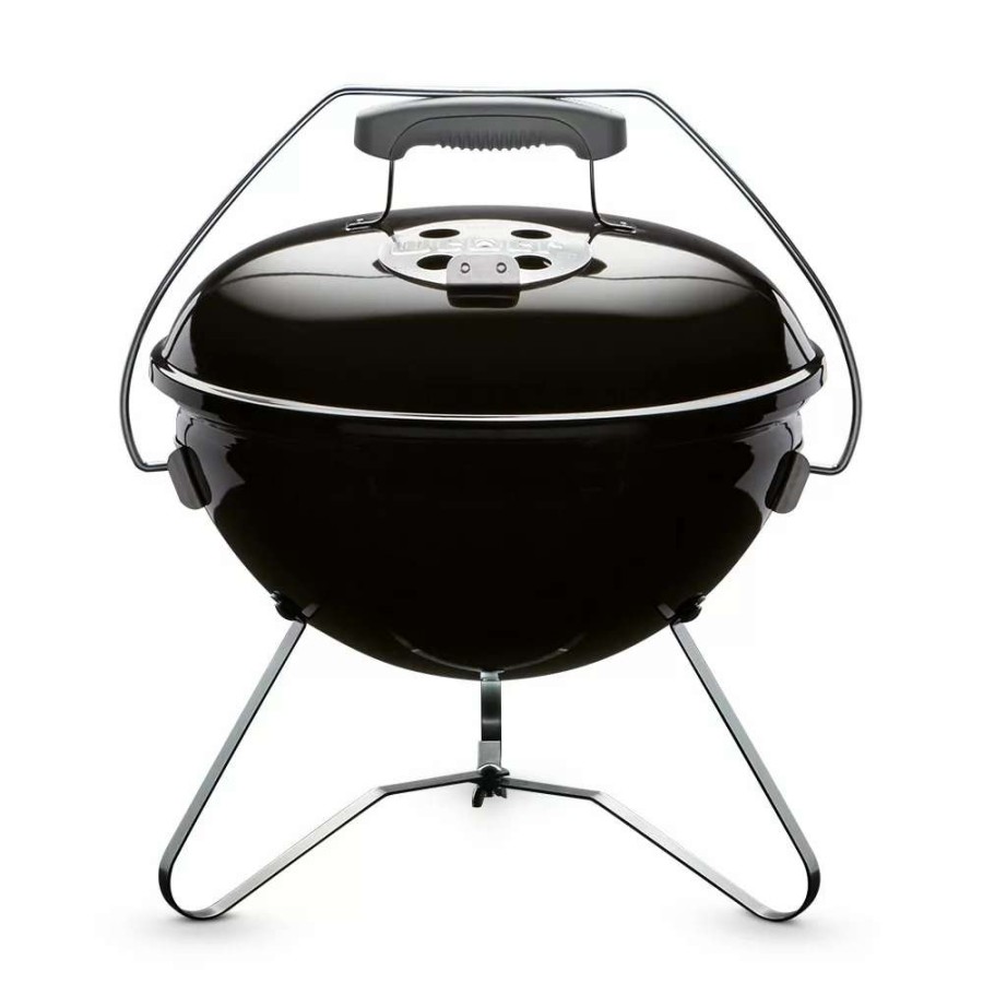 Grills & Outdoor Cooking * | Weber Charcoal Grills Smokey Joe Premium 14-In W Black Kettle Charcoal Grill