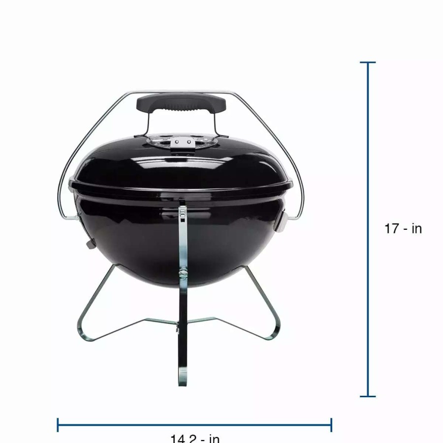 Grills & Outdoor Cooking * | Weber Charcoal Grills Smokey Joe Premium 14-In W Black Kettle Charcoal Grill