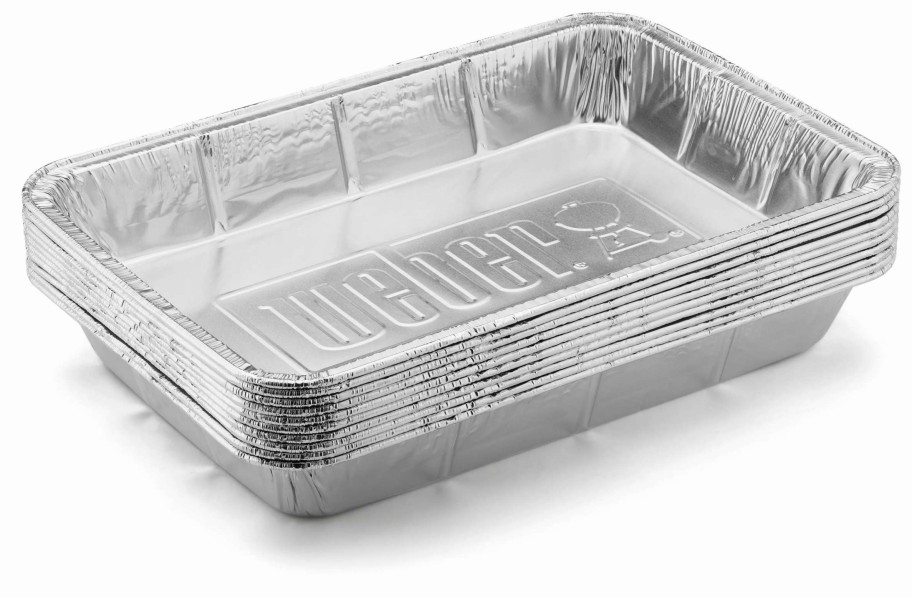 Grills & Outdoor Cooking * | Weber Grill Drip Pans & Cups 10-Pack 13.125-In L X 9.125-In W Disposable Aluminum Foil Grill Drip Pan