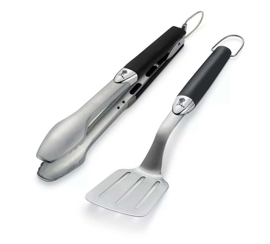 Grills & Outdoor Cooking * | Weber Grilling Tools & Utensils 2-Pack Stainless Steel Tool Set