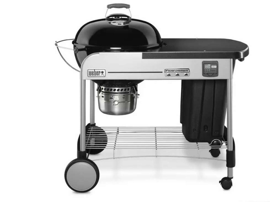 Grills & Outdoor Cooking * | Weber Charcoal Grills Performer Premium 22-In W Black Kettle Charcoal Grill