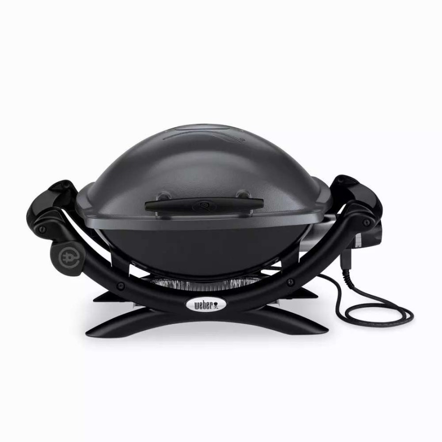 Grills & Outdoor Cooking * | Weber Electric Grills Q1400 1560-Watt Dark Gray Electric Grill