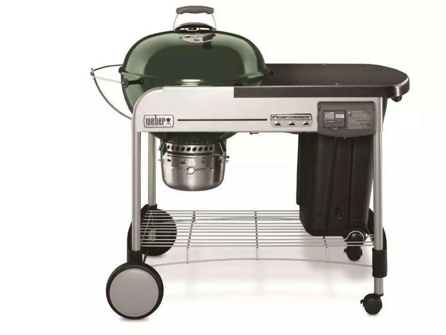 Grills & Outdoor Cooking * | Weber Charcoal Grills Performer Deluxe 22-In W Green Kettle Charcoal Grill