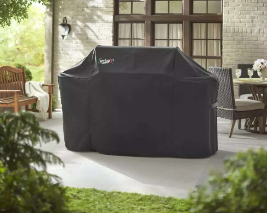 Grills & Outdoor Cooking * | Weber Grill Covers 26.8-In W X 47-In H Black Gas Grill Cover