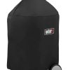 Grills & Outdoor Cooking * | Weber Grill Covers 25-In W X 35-In H Black Charcoal Grill Cover