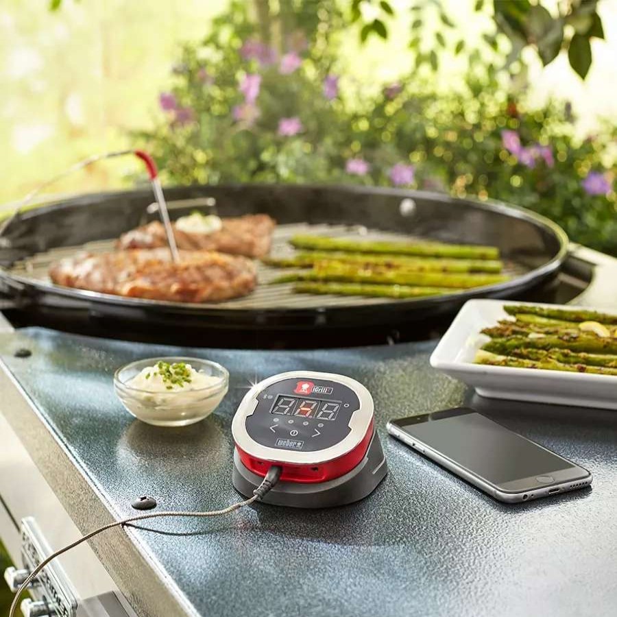 Grills & Outdoor Cooking * | Weber Grill Thermometers Igrill Round Bluetooth Compatibility Grill Thermometer