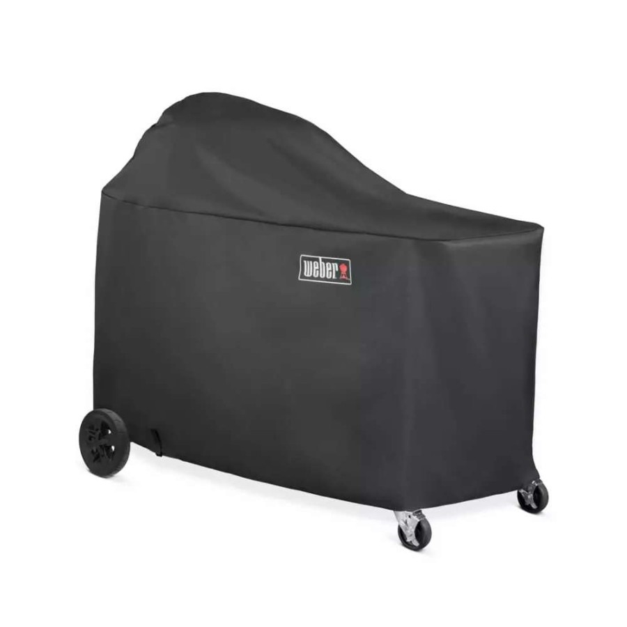 Grills & Outdoor Cooking * | Weber Grill Covers Summit Kamado S6 Charcoal Grill Center Cover 53-In W X 44.5-In H Black Kamado Grill Cover