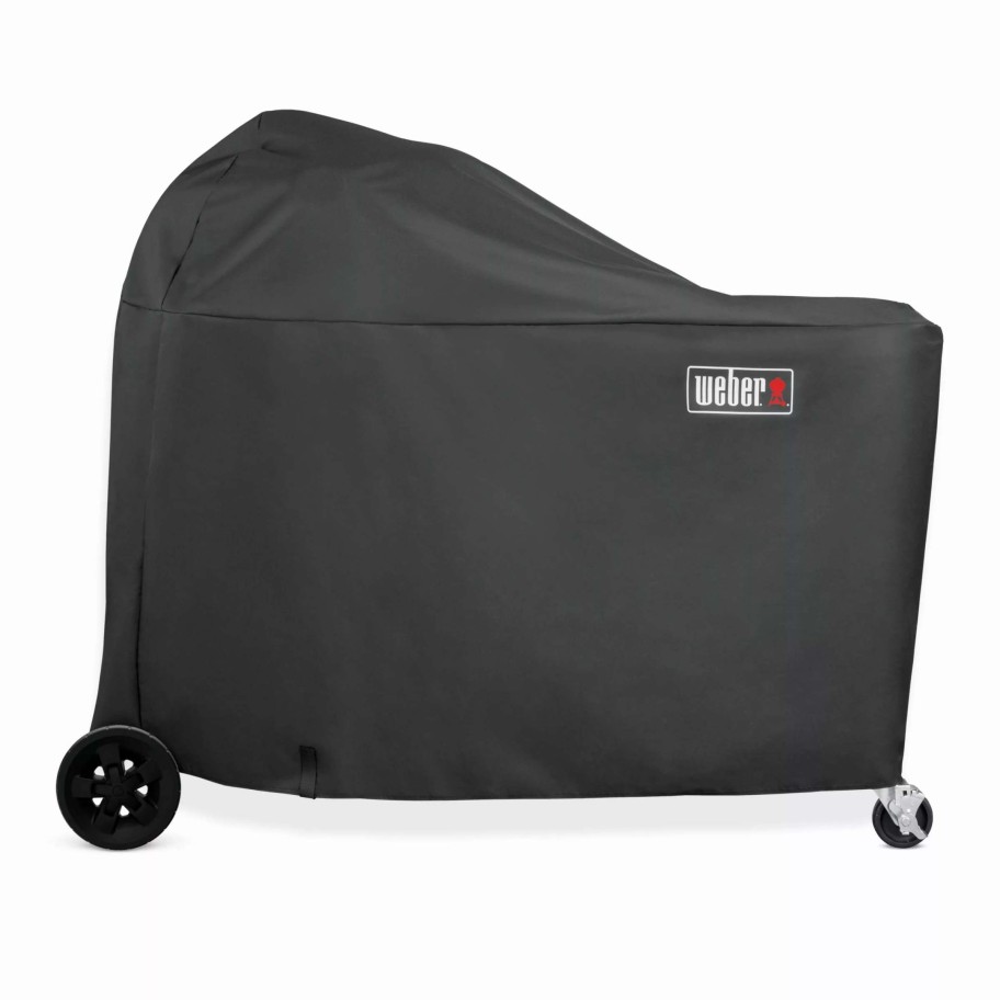 Grills & Outdoor Cooking * | Weber Grill Covers Summit Kamado S6 Charcoal Grill Center Cover 53-In W X 44.5-In H Black Kamado Grill Cover