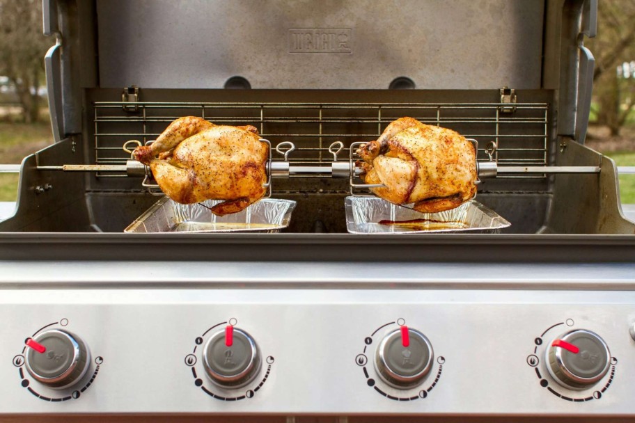 Grills & Outdoor Cooking * | Weber Grill Rotisseries 55.7-In Stainless Steel Grill Rotisserie