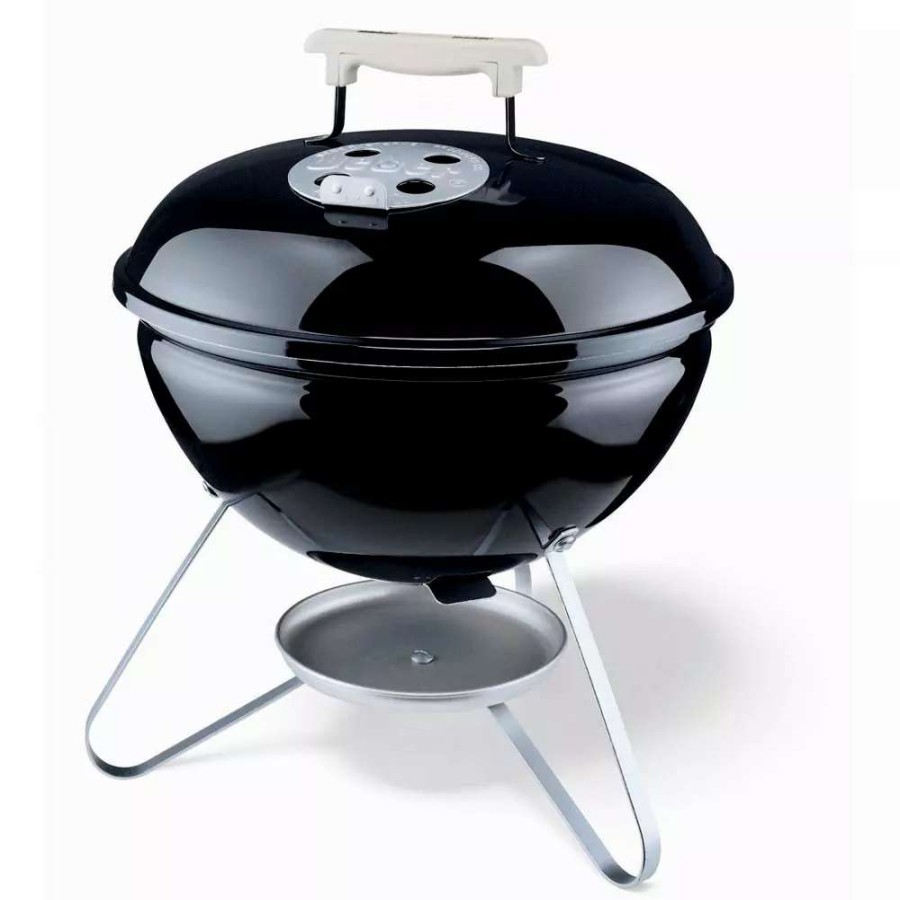 Grills & Outdoor Cooking * | Weber Charcoal Grills Smokey Joe Silver 14-In W Black Kettle Charcoal Grill