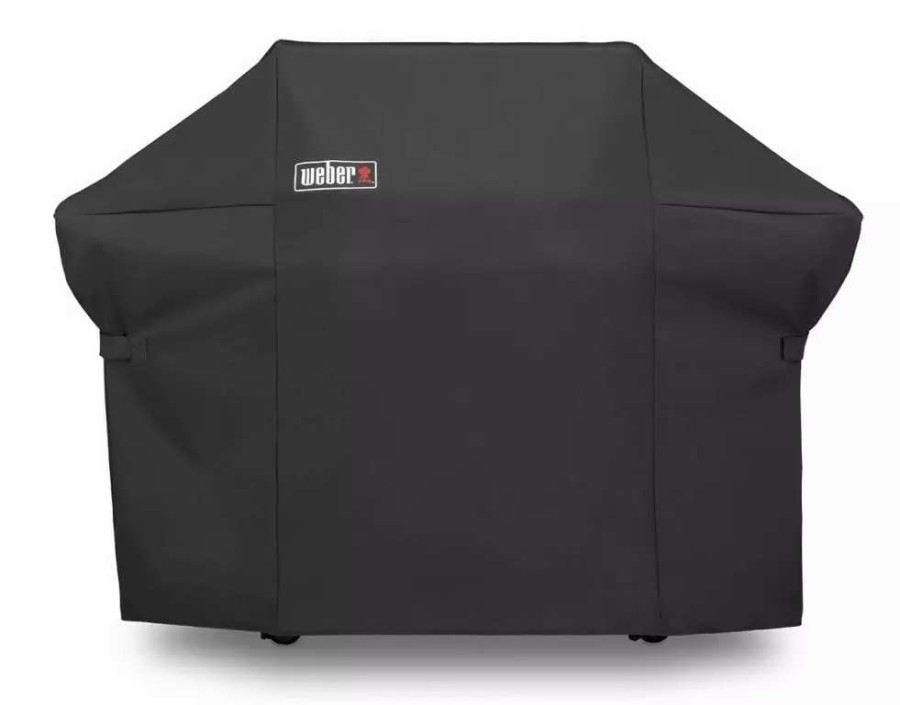 Grills & Outdoor Cooking * | Weber Grill Covers 26.8-In W X 47-In H Black Gas Grill Cover