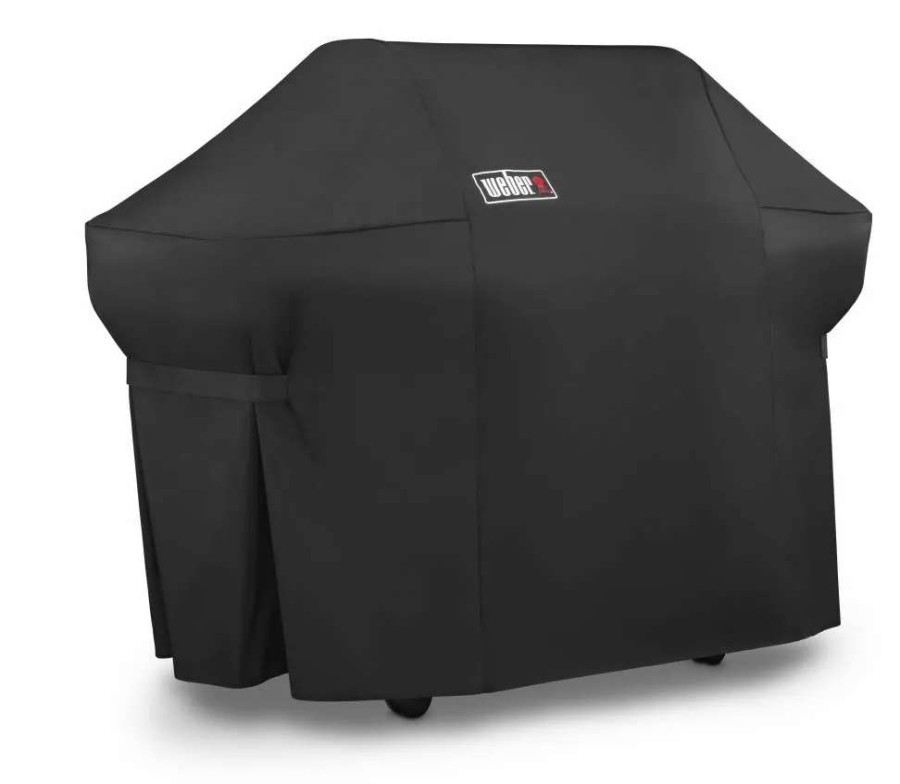 Grills & Outdoor Cooking * | Weber Grill Covers 26.8-In W X 47-In H Black Gas Grill Cover