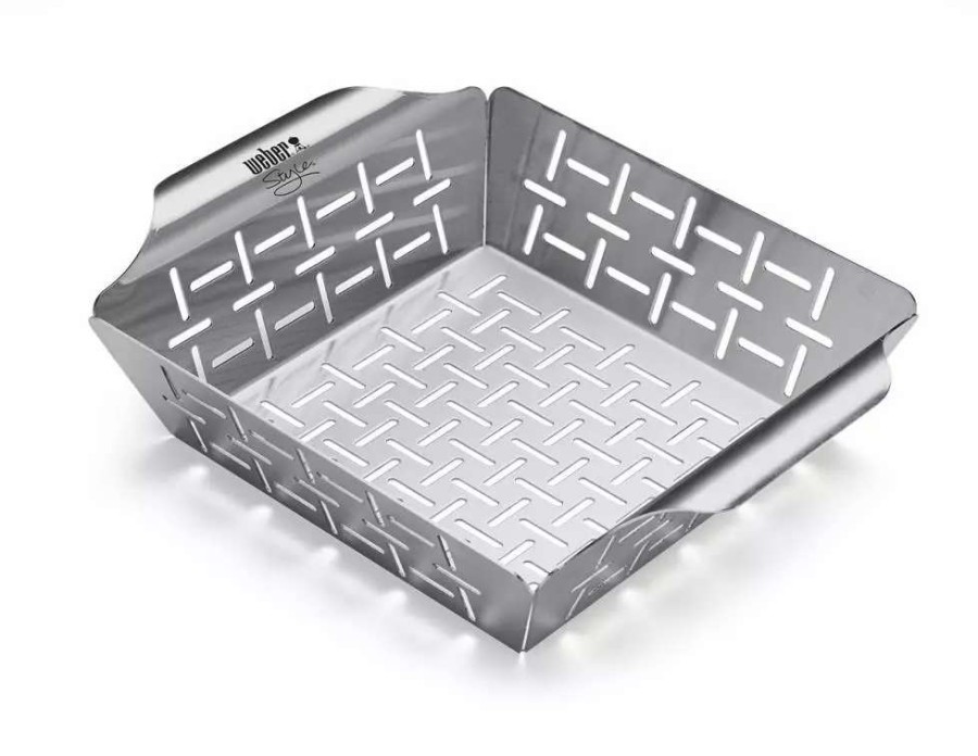 Grills & Outdoor Cooking * | Weber Grill Cookware Stainless Steel Grill Basket