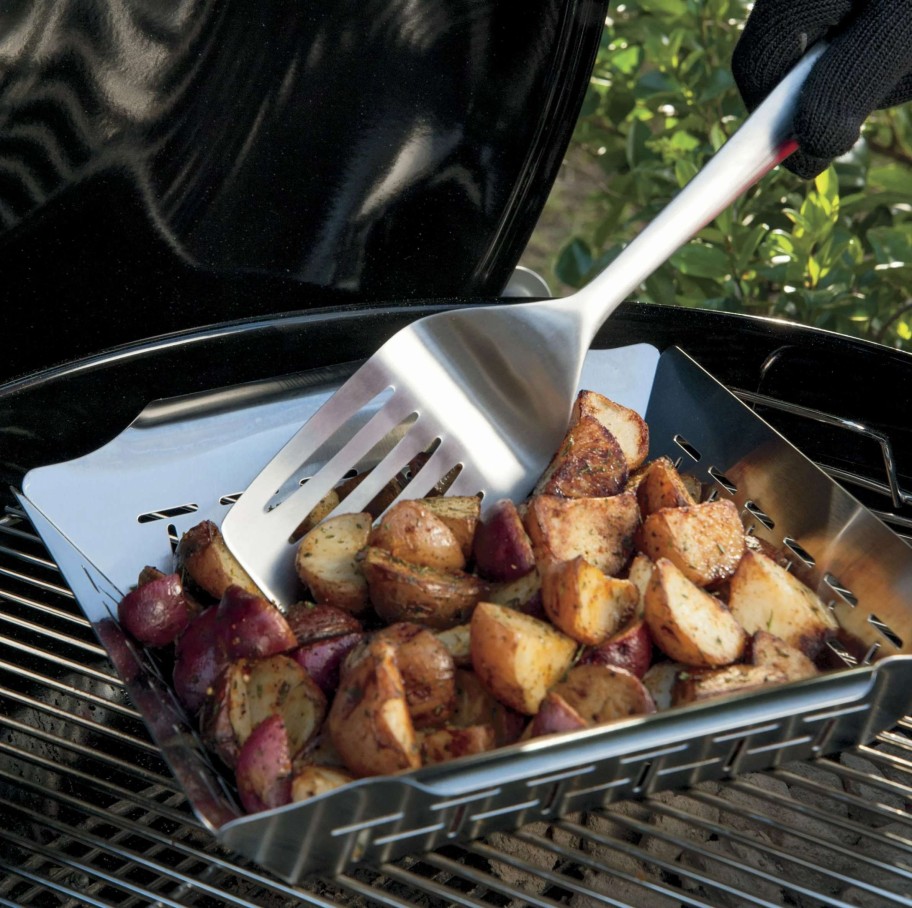 Grills & Outdoor Cooking * | Weber Grill Cookware Stainless Steel Grill Basket