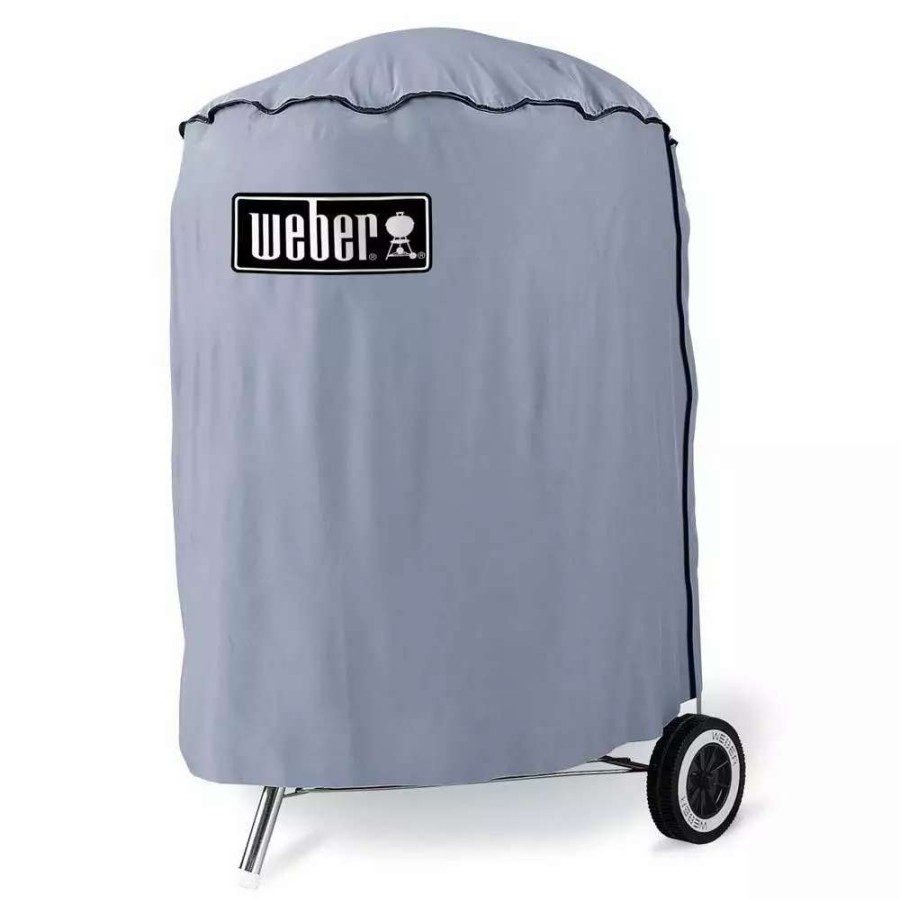 Grills & Outdoor Cooking * | Weber Grill Covers 23.5-In W X 32.5-In H Blue Charcoal Kettle Grill Cover