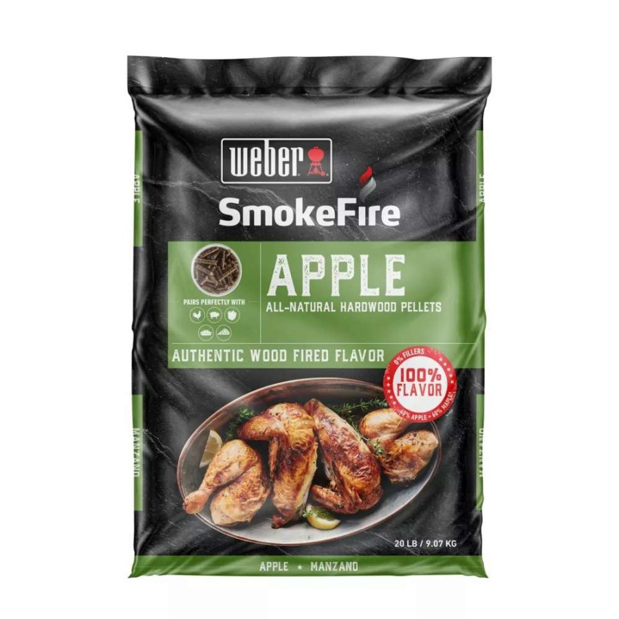 Grills & Outdoor Cooking * | Weber Apple 20-Lb Grill Pellets