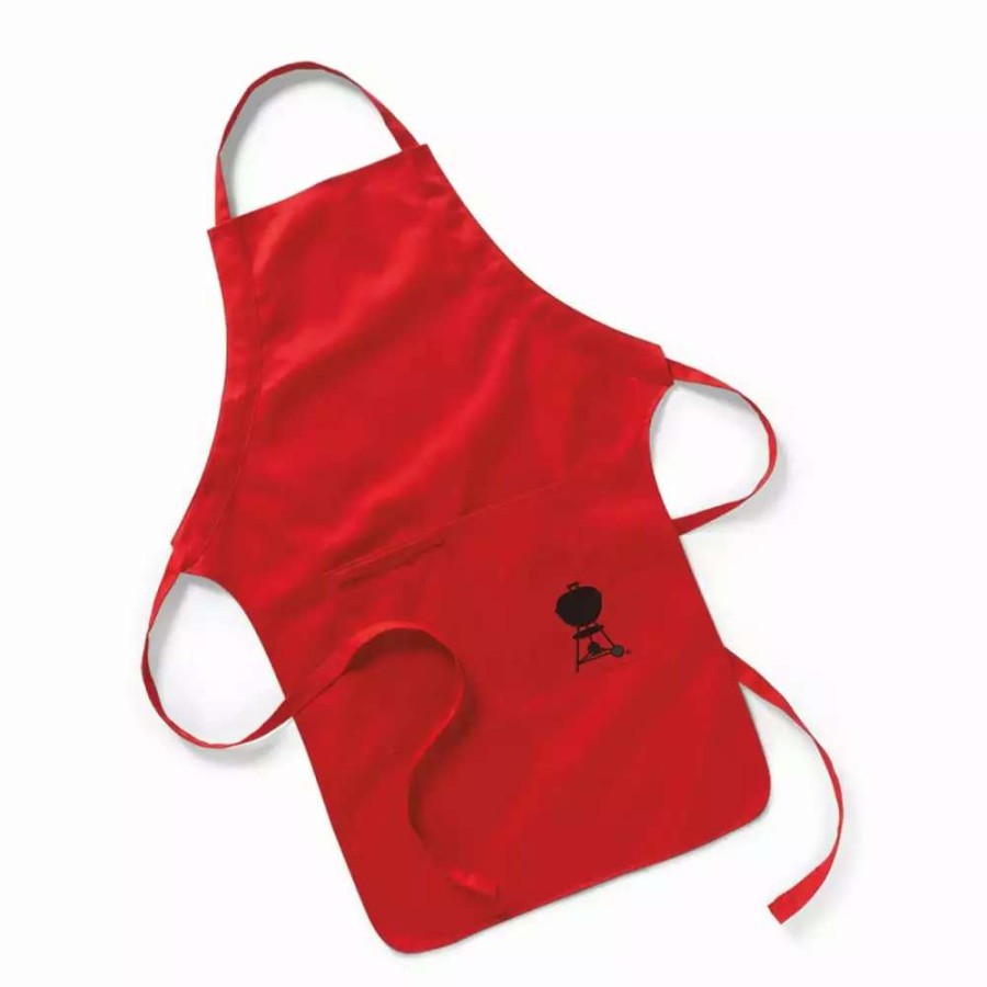 Grills & Outdoor Cooking * | Weber Grilling Apparel Red Cotton Grilling Apron