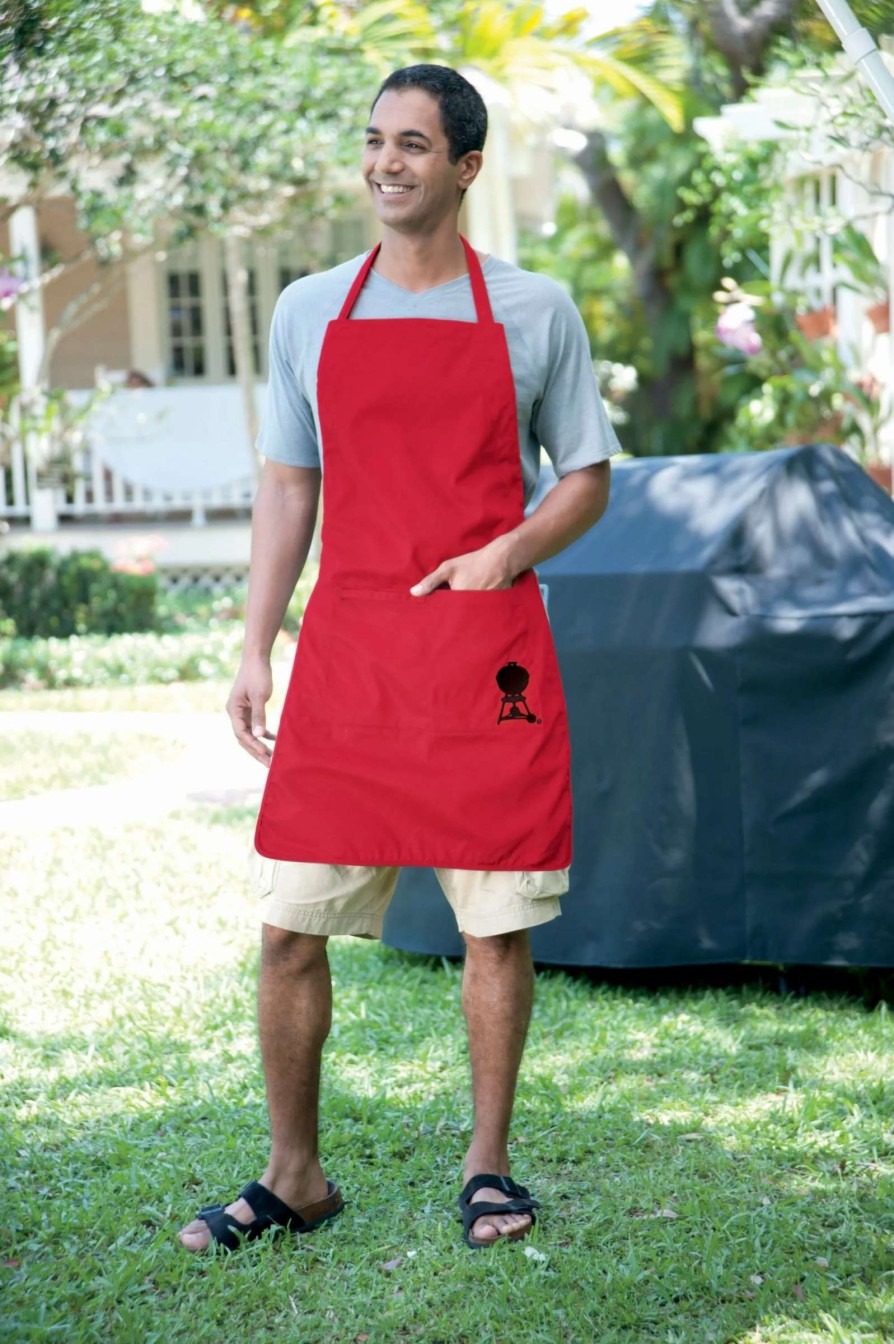 Grills & Outdoor Cooking * | Weber Grilling Apparel Red Cotton Grilling Apron